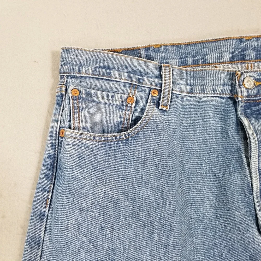 Levi's 501 jeans men's 40 x 30 original button fly blue denim pants retro